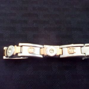Etienne Aigner Signature Logo Bracelet, Two Tone, 7-1/2", EUC..Now $36